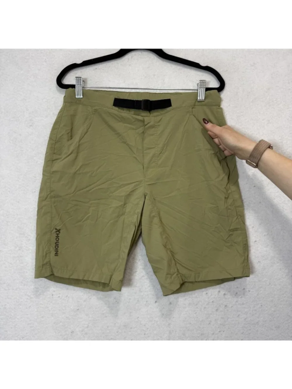 Houdini Shorts Mens Small Green Lightweight Quick Dry Hiking Stretch 10 Inch